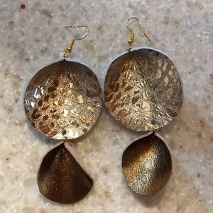 Sparkle through every season, leather drop earrings